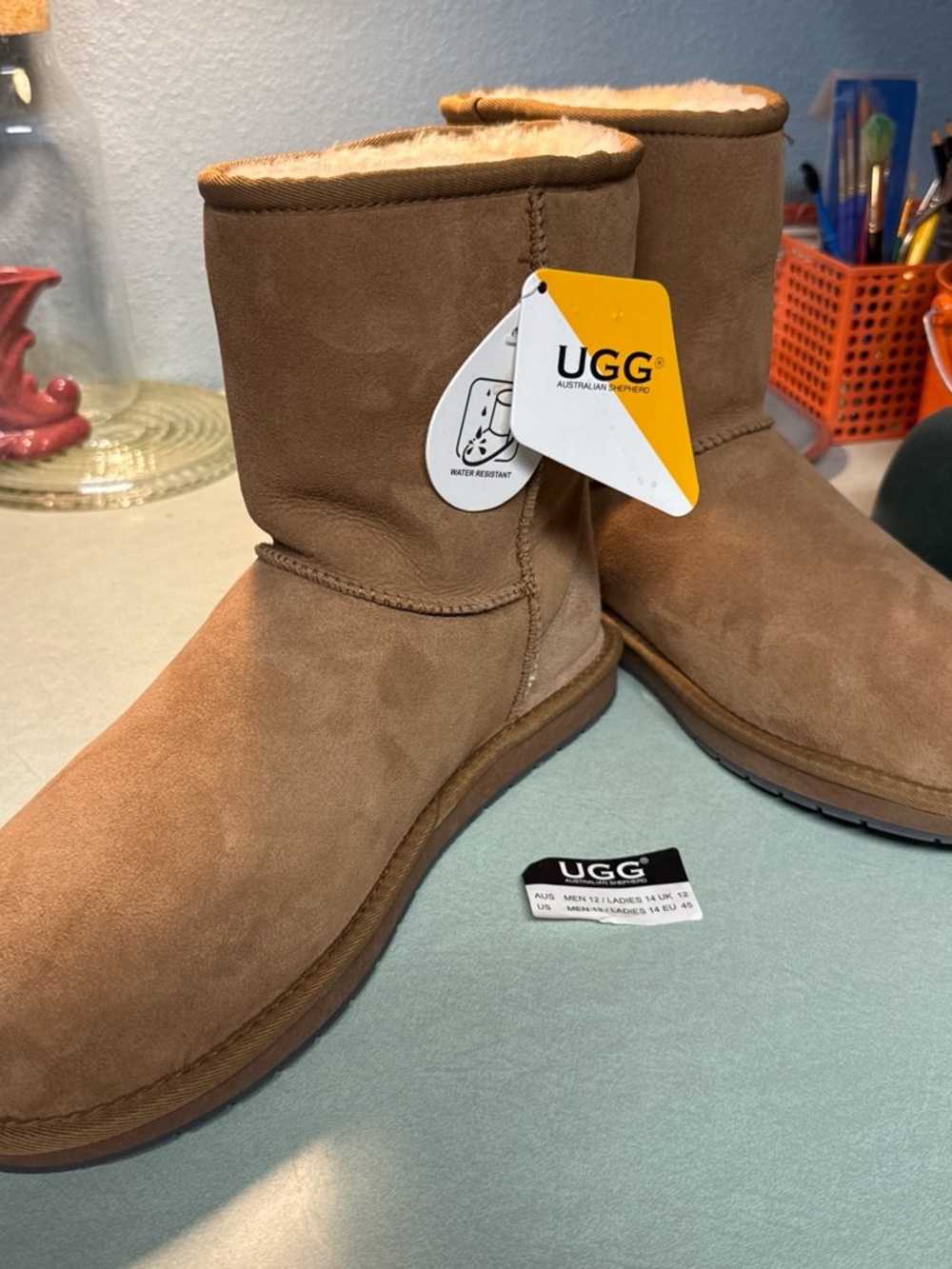 UGG Chestnut Classic Short Suede Shearling Boots